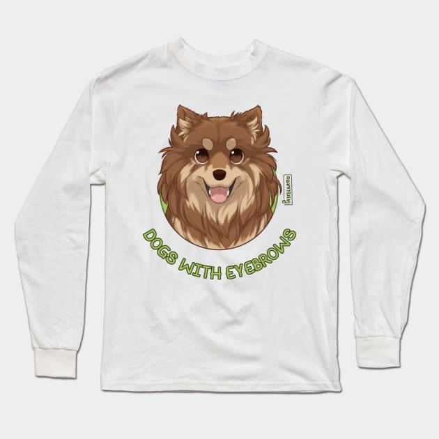 Dogs with eyebrows - Finnish Lapphund Long Sleeve T-Shirt by Pastelkatto